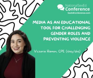 Speaker card for presentation "Media as an Educational Tool for Challenging Gender Roles and Preventing Violence" by Victoria Ramon