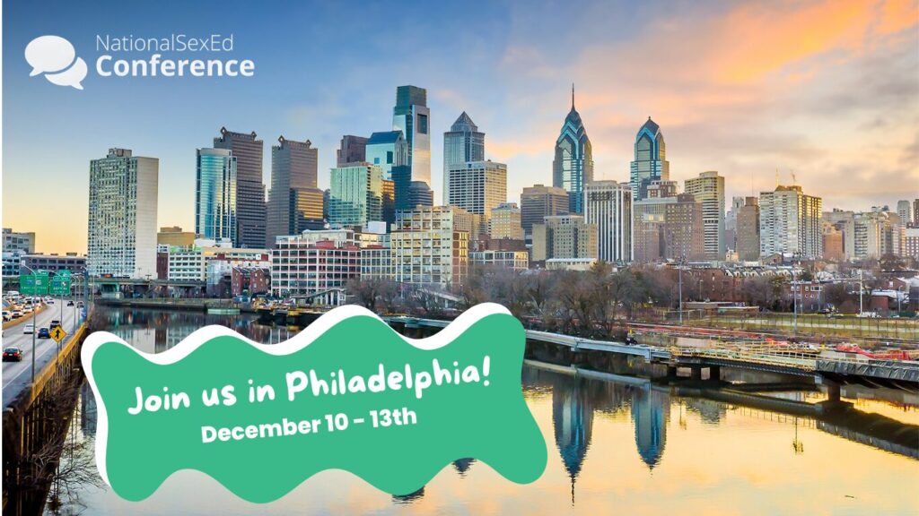 Image features the skyline of Philadelphia. In the top left corner is the NSEC logo, and in the bottom left is ab abstract green shape with the text "Join us in Philadelphia December 10-13th"