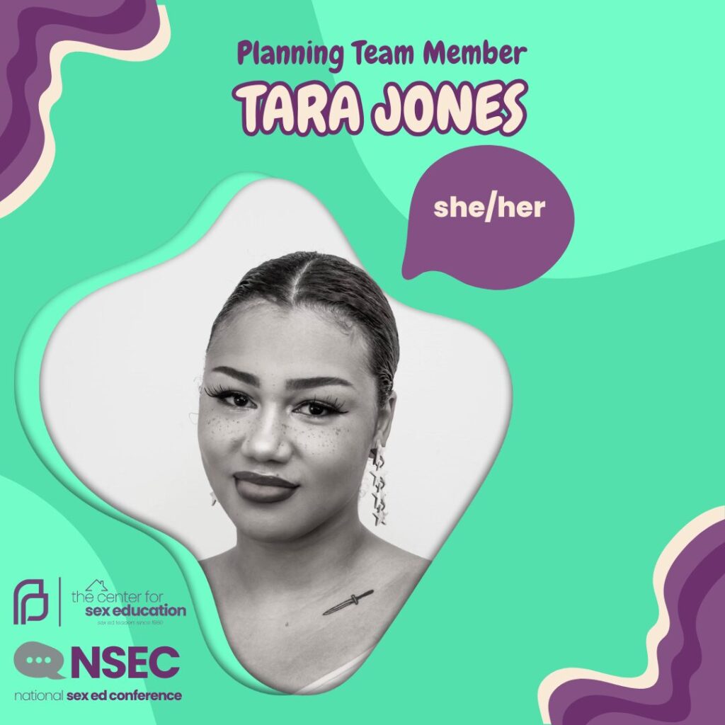 Planning team member card for Tara Jones (she/her)