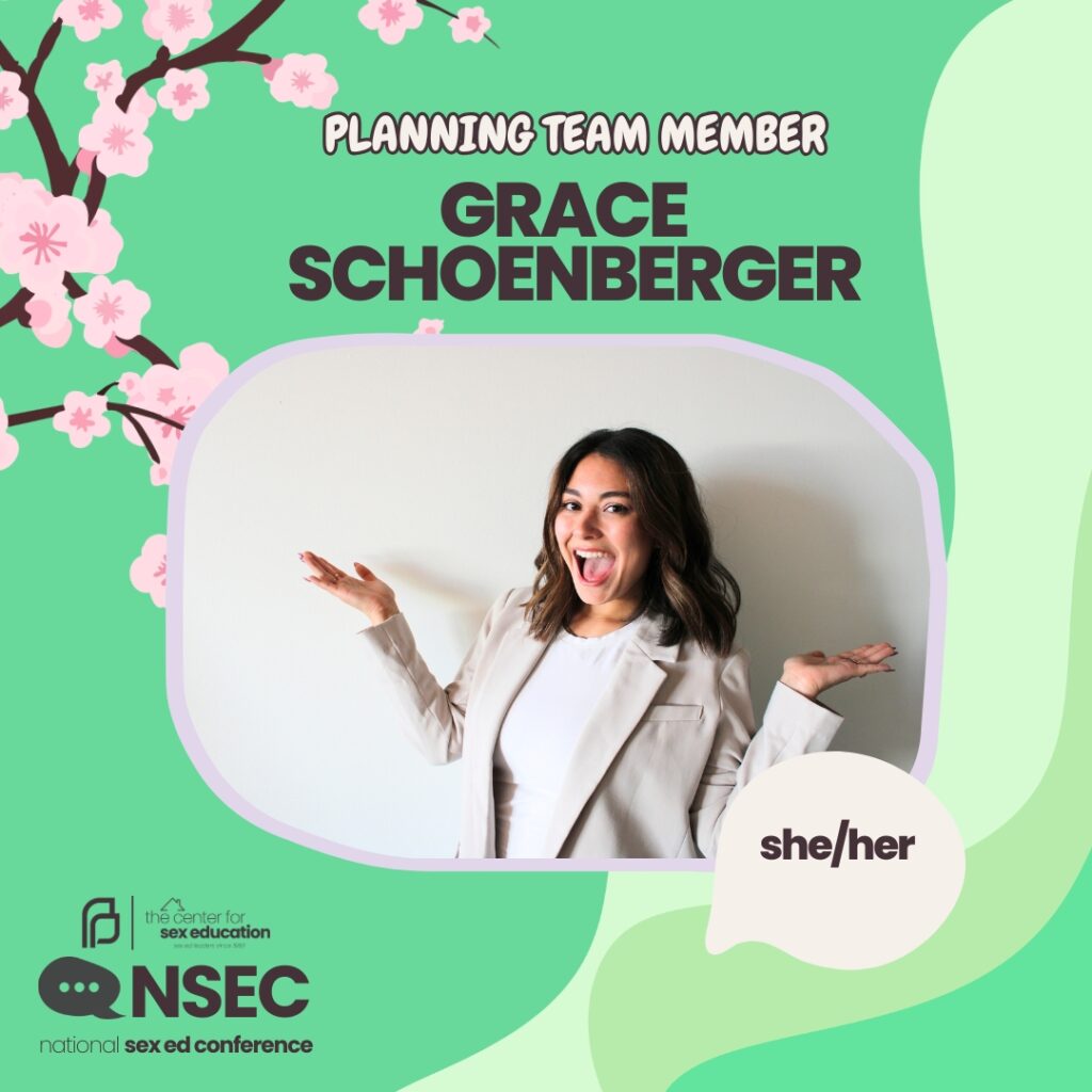 Planning Team Member Speaker Card for Grace Schoenberger.