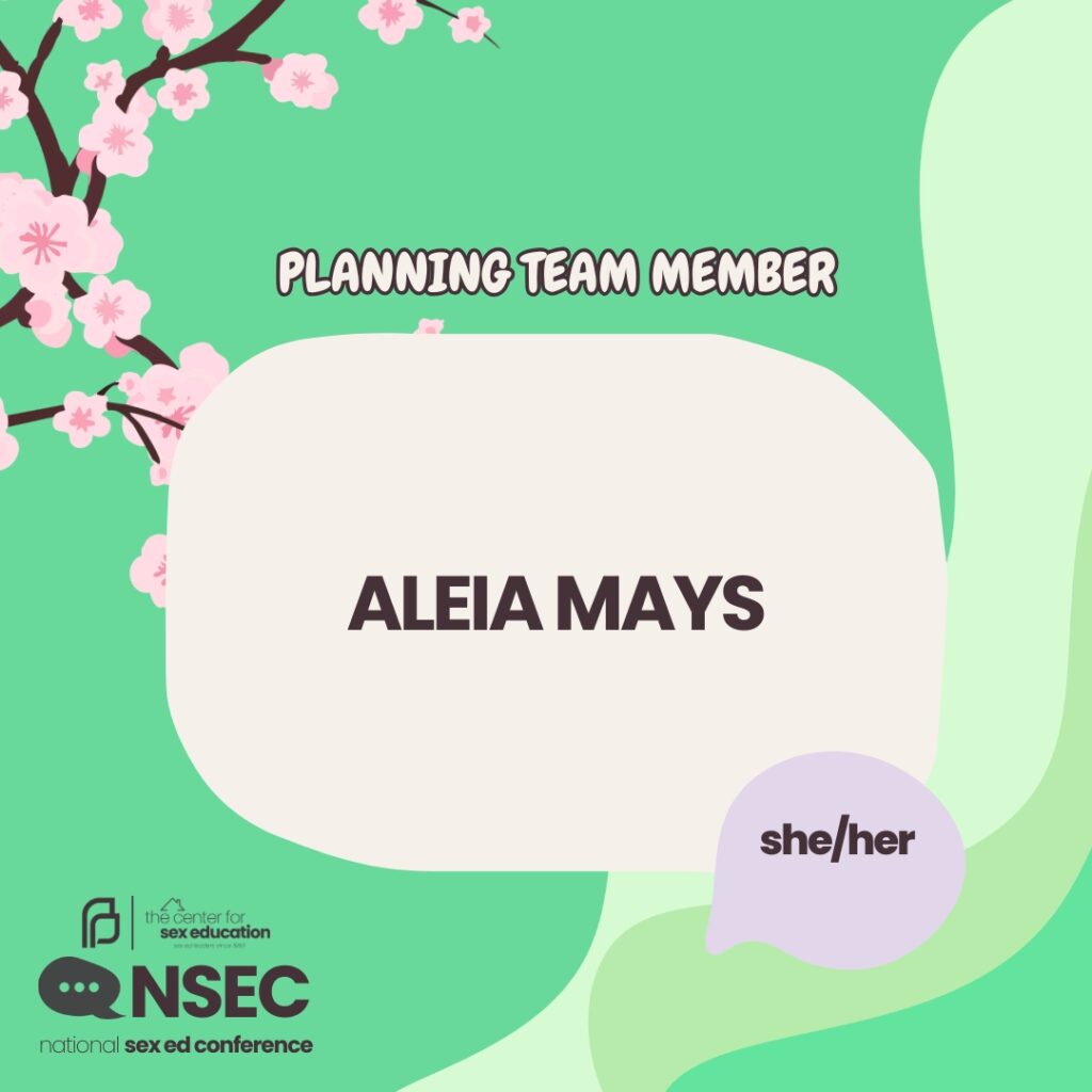 Planning Team member card for Aleia Mays (she/her).